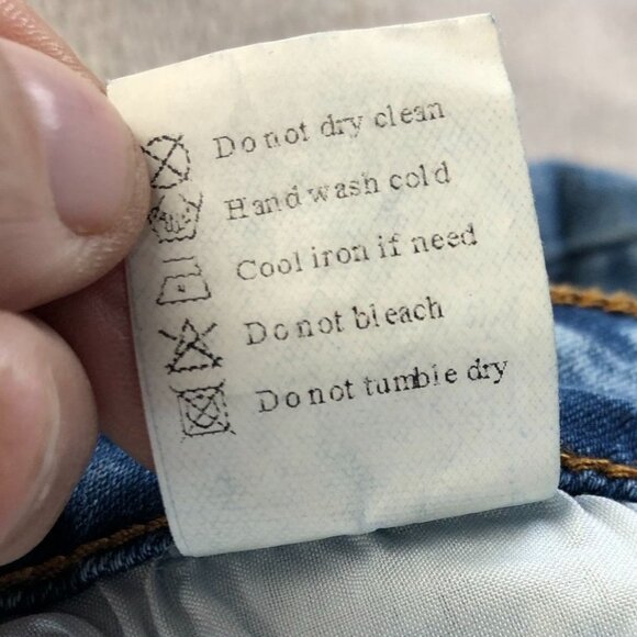 Women Jeans Large Skinny Leg Distressed Christmas Reindeer Y2K Casual Blue Denim - Picture 8 of 16